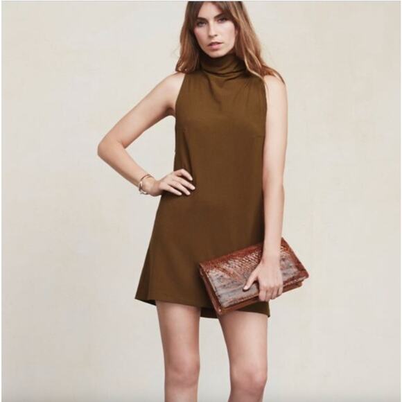 Reformation Cali Brown RibbedMini Dress - Picture 1 of 3